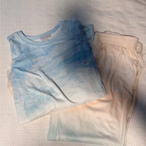 P.J. Salvage Tie-Dye Lounge Set - Blue and Cream